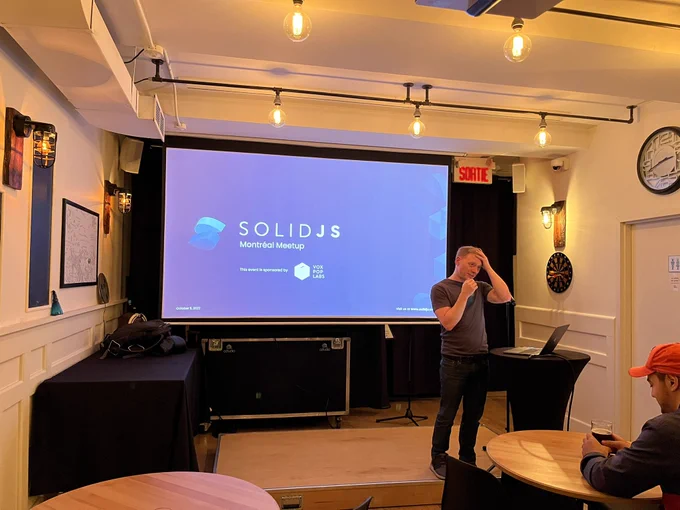 David Di Biase Solid core team member presenting at the first Montreal meetup
