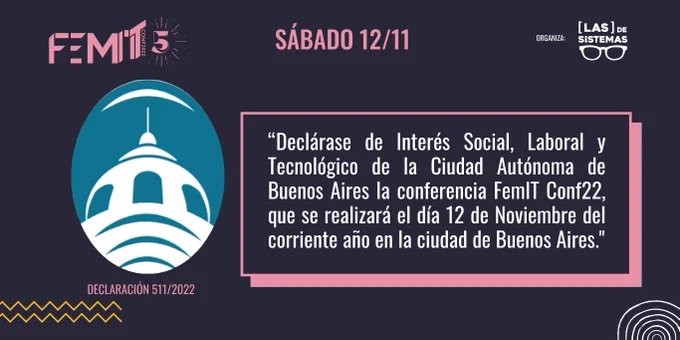 Logo legislatura porteña - FemITConf22 a realizarse el sábado 12/11. Organiza las de sistemas