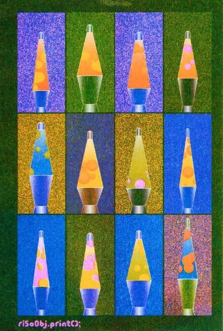 risoObj.print();より。サブクラス「retroLight」で生成したインスタンス（4x3）