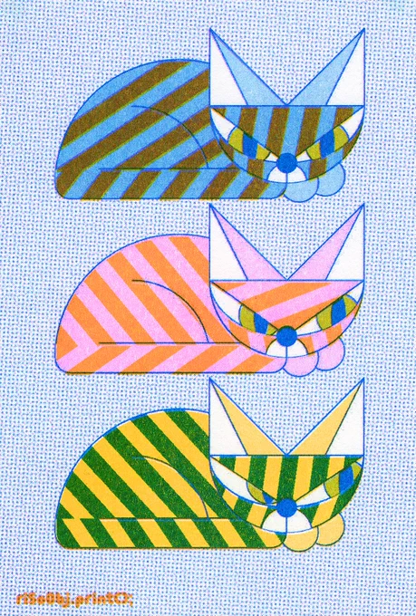 risoObj.print();より。サブクラス「cat」で生成したインスタンス（1x3）