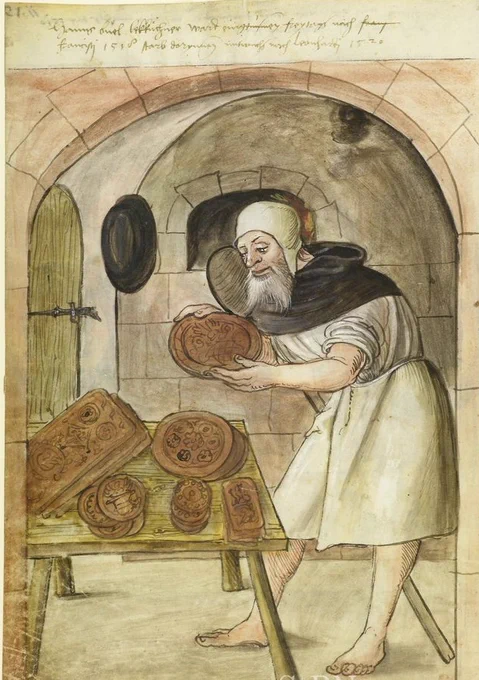 Nirnbergas piparkūku (Lebkuchen) cepējs, 1520. Bavārijas Nacionālā bibliotēka
