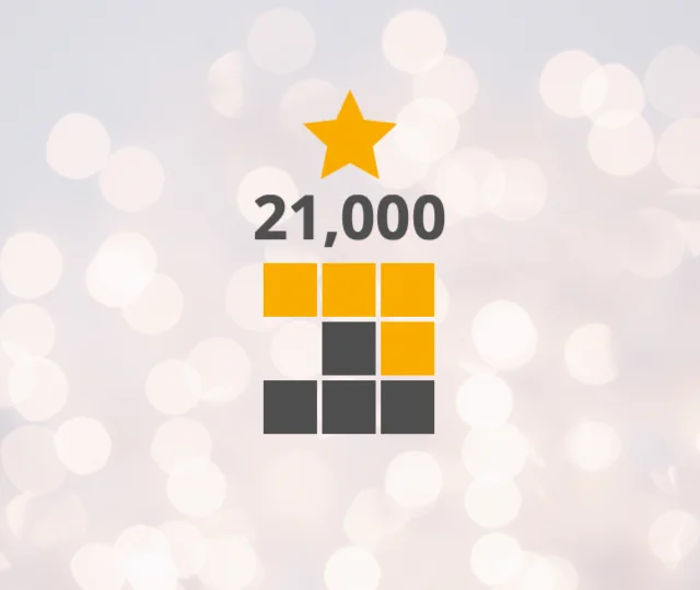 A star, the number 21000 and the pnpm logo