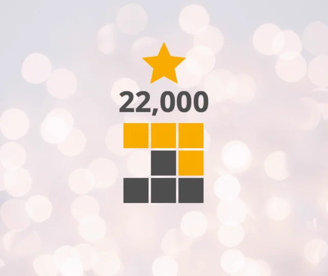 A star, the number 22000 and the pnpm logo