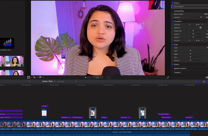 Me in a video editor