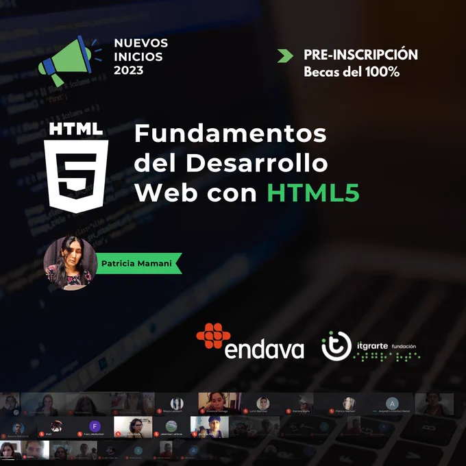 Becas del 100. Nuevos inicios 2023. Fundamrntos del desarrollo web con HTML5. 