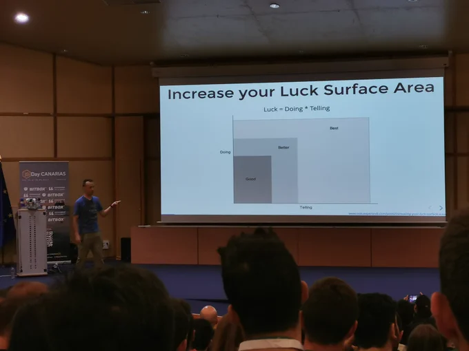 Foto de charla en el JSDayCAN2023 de Ken C Dodds