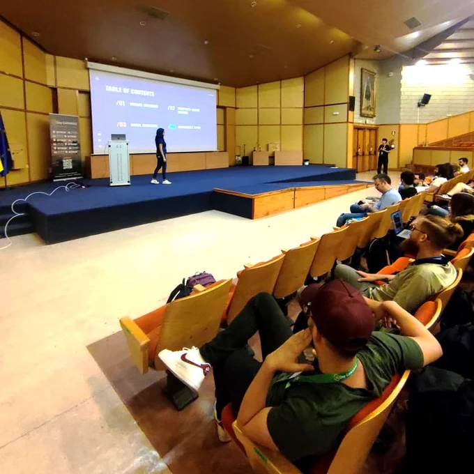 People attending a conference