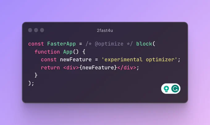 block using the new optimizer /* @optimize */