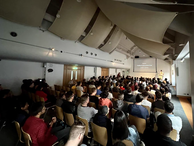 The audience watching Sam’s talk