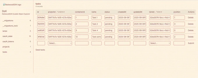 Durable Object DB explorer..
