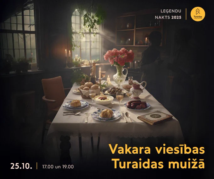 Sestdien, 25. oktobrī, Leģendu nakts ietvaros, Turaidas muzejrezervāts aicina uz īpašu piedzīvojumu – gastronomisku ceļojumu laikā un garšās.
Šī ir reta iespēja iepazīt muižas dzīves stāstus caur garšām – relaksējošā, noslēpumainā un neaizmirstamā atmosfērā. Vietu skaits ierobežots – tikai 15 viesi katrā seansā (plkst. 17.00 - 18.30 un 19.00-20.30). Biļetes nopērkamas Biļešu paradīzē https://www.bilesuparadize.lv/lv/location/1839
Vecajā muižas pārvaldnieka mājā tiksimies ar dažādiem tēliem no muižas laikiem. Iespējams, kāds tēls ar mums runās, iespējams, kādā būs jāklausās, bet kādā varēs tikai noskatīties. Noslēpumaini muižas vēstures stāsti, smaržas, garšas un skaņas radīs 19. gadsimta atmosfēru – siltu un mierīgu, it kā laiks būtu apstājies.
Jūsu priekšā tiks celti ēdieni 7 kārtās, ko savulaik baudīja muižas pārvaldnieka viesi.
Katrā istabā pavērsies cita muižas dzīves šķautne – ķēkšas eksperiments ar kāli, zemnieka nodeva kungam, kalpones stāsts ar smuko šāli un, protams, saldi un 