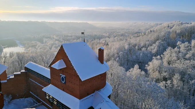 Ziemas skats uz Gauju no Turaidas torņa. 
Foto: Maira Dudareva