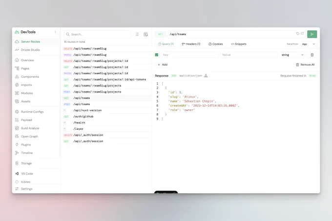 Postman-like UI for your Nuxt API routes.