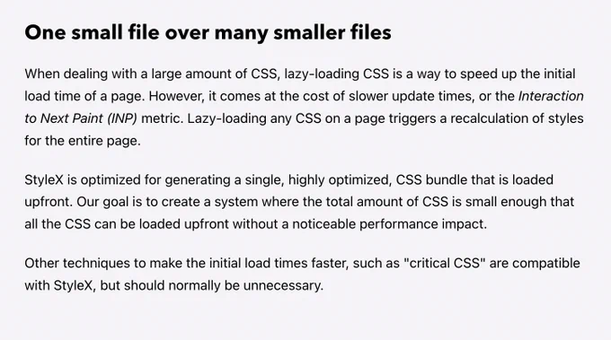 Screenshot of the linked page from the StyleX docs
