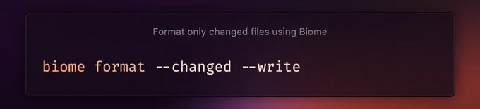 biome format --changed --write