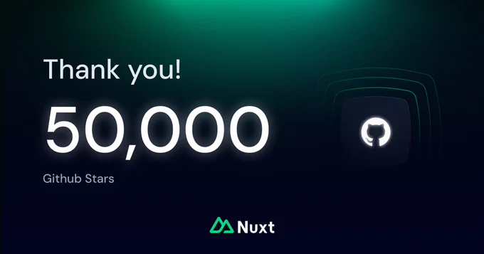 50,000 stars on GitHub on nuxt/nuxt repository!