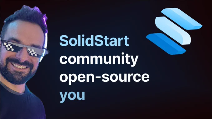 SolidStart needs you to get your open-source game up! Cover of the youtube video. (link in the next tweet)