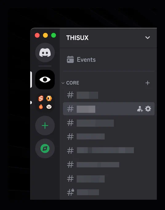 Screenshot shows the side bar of discord app with joined servers like ThisUx, SvelteJS, Cloudflare, HonoJS and Bun