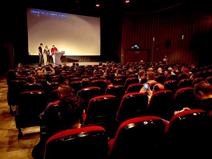 Cinema room where the conference is taking place.