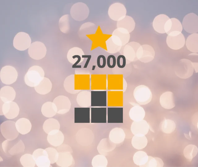 A star, the number 27000 and the pnpm logo