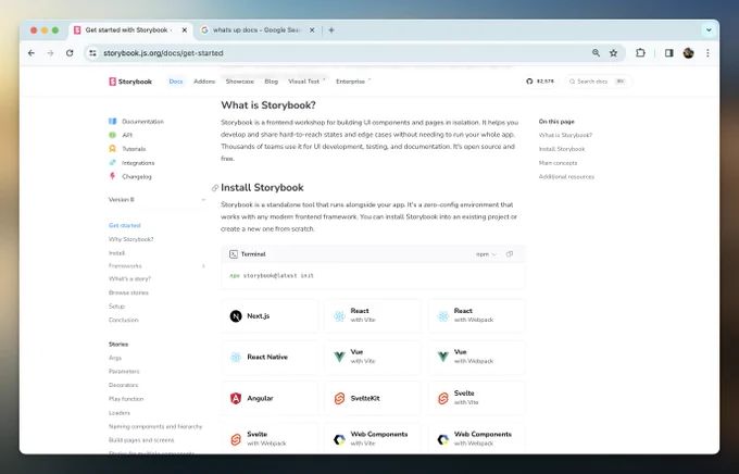 Storybook’s new docs homepage