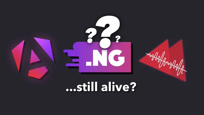YouTube thumbnail with the text ".NG" and "...still alive?" with the Angular and AnalogJS logos