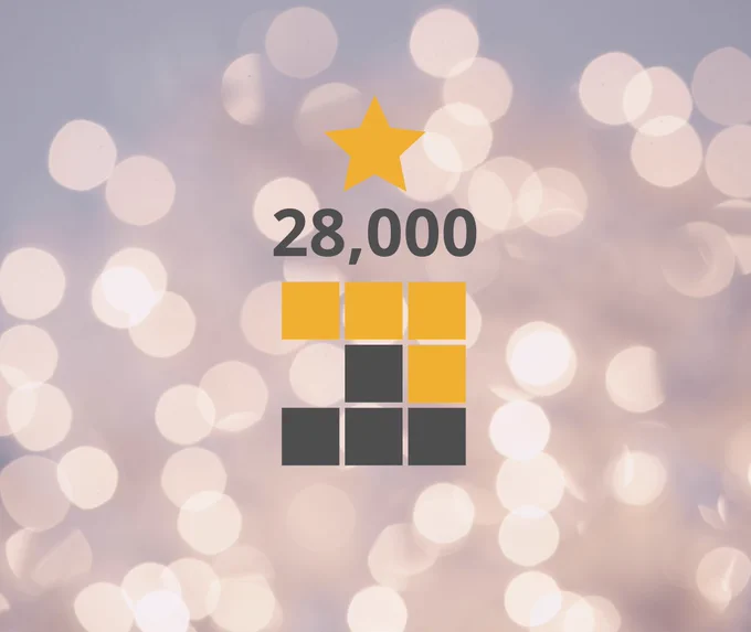 A star, the number 28000 and the pnpm logo