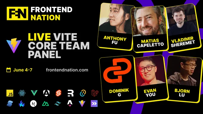 Frontend Nation, Live Vite Core Team Panel