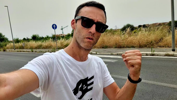 Francesco after the run