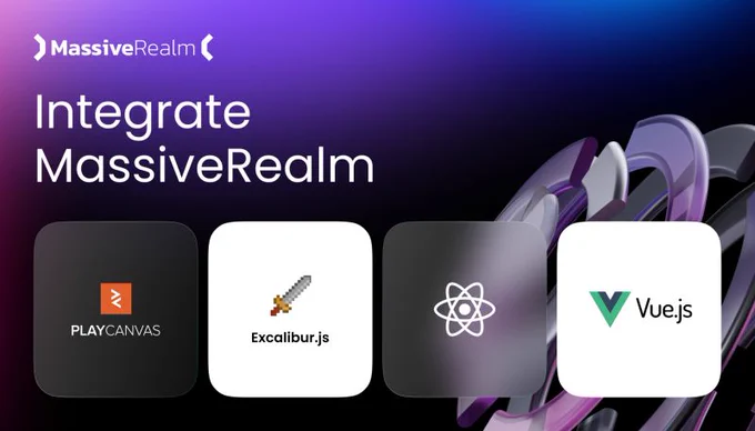 Integrate MassiveRealm, with playcanvas, excalibur.js, react, and vue.js examples