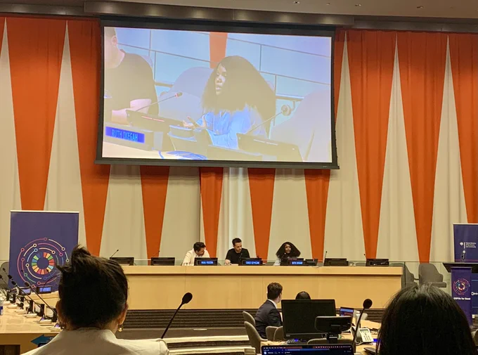 Ruth Ikegah speaking at ‘Youth and Open Source’ panel at UN OSPOs for Good symposium.