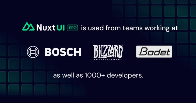 Nuxt UI Pro is used by teams & developers around the world.
