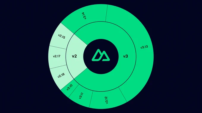 Pie chart of Nuxt downloads on npm, Nuxt 3 now represents 75% of nuxt downloads.