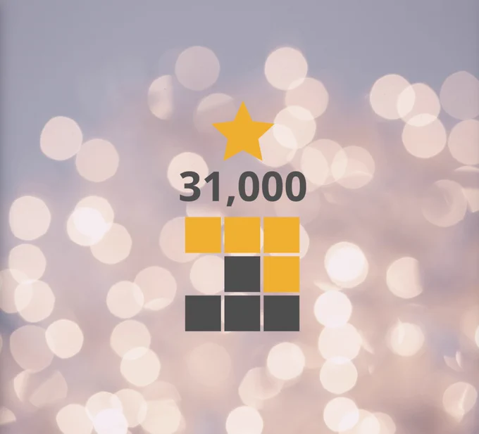 A star, the number 31000 and the pnpm logo