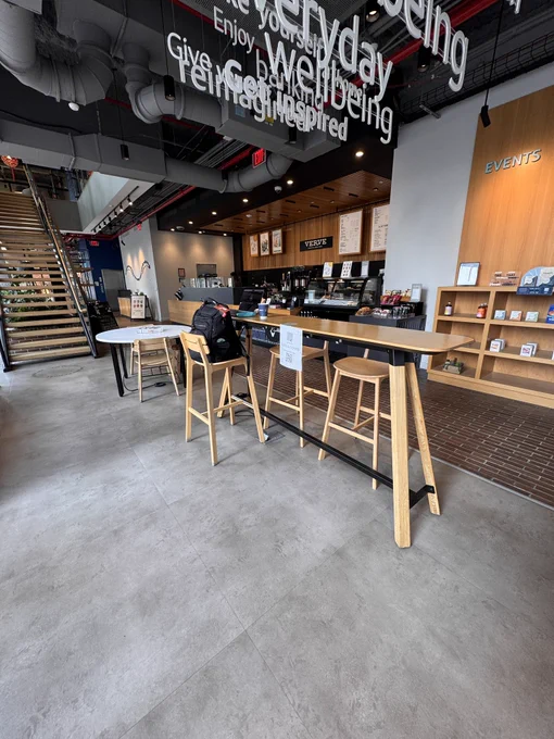 Code and coffee at the capital one cafe in downtown Detroit