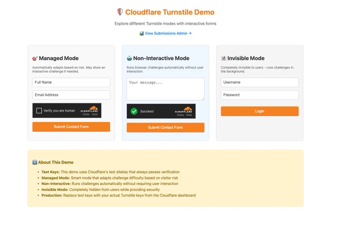 Screenshot of the demo app
