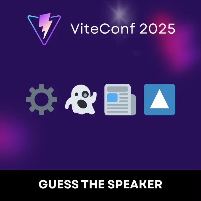 The image riddle as first clue for the speaker reveal. It shows for emojis: A gear, a ghost, a newspaper and a triangle.
