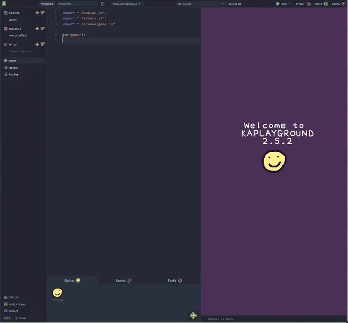 KAPLAY playground that runs completely client side in your browser