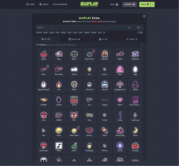 KAPLAY Crew - a royalty free sprite pack
