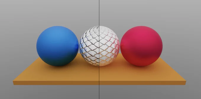 Shadow terminator comparison using sample normal map from https://3dtextures.me/
